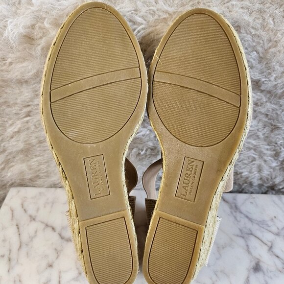 Lauren Ralph Lauren Tan Wedge Shoes with Modern Design - Picture 2 of 8